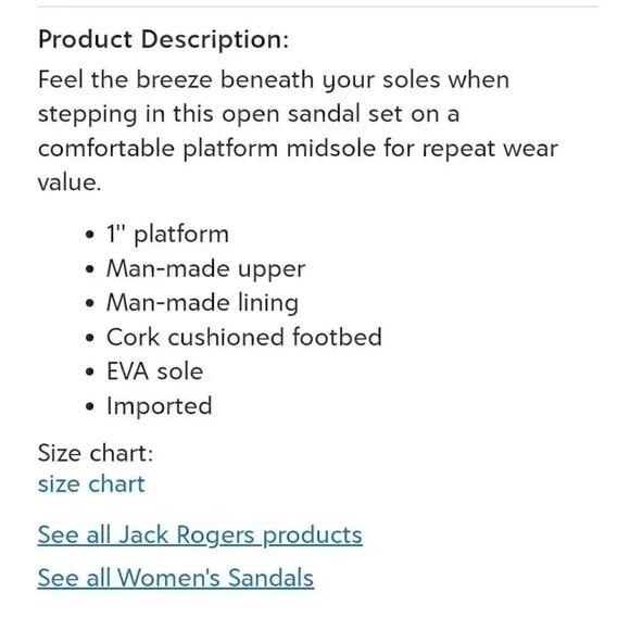 Jack Rogers RO Cork Slides Size 8 - Picture 6 of 6